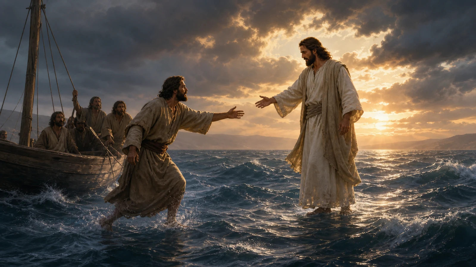🕊️ DU FÜHLST DICH ÜBERFORDERT – PETRUS STEIGT AUS DEM BOOT UND JESUS FÄNGT IHN AUF